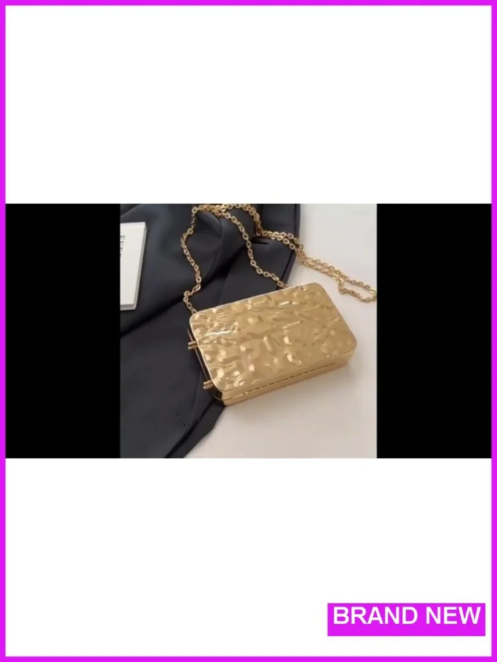 Evening Clutch Purse for Women, Metallic Chain Bag, Wedding Party Formal Event